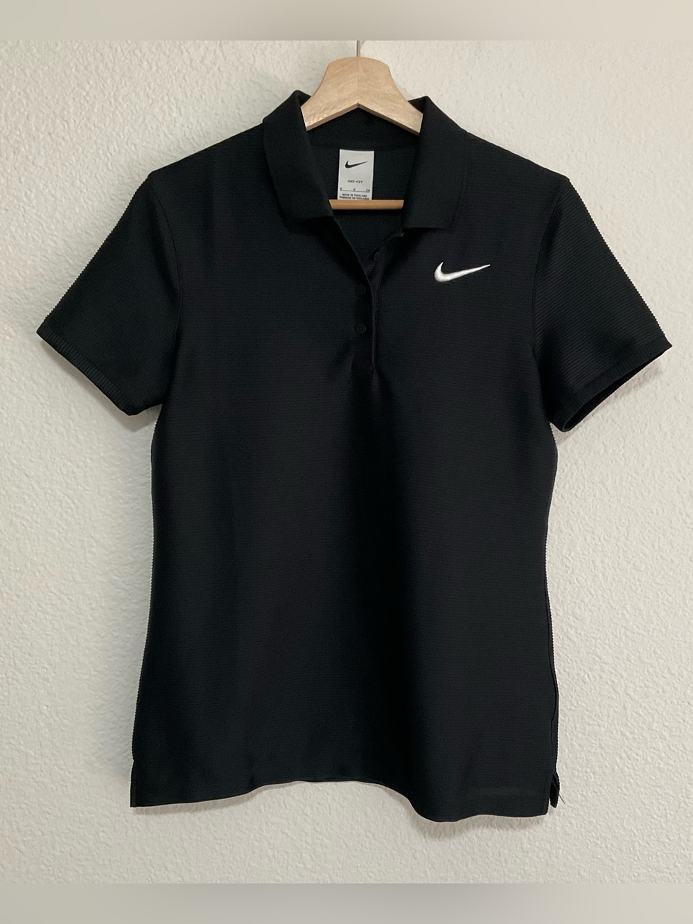 Nike Golf Women's Victory Dri-FIT Polo Ribbed Shirt Black Sz Small